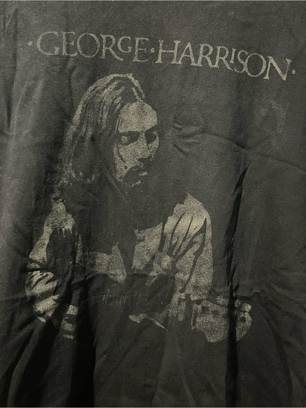 George Harrison Graphic Tee - Men's Black Band Shirt Soft Cotton M